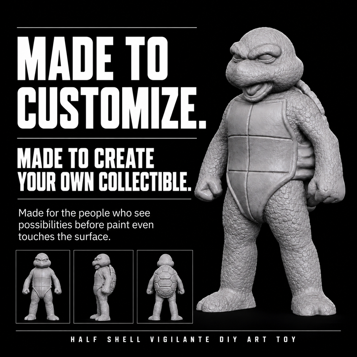 “Shell Yeah!” 4 inch DIY Art Toy (Preorder)