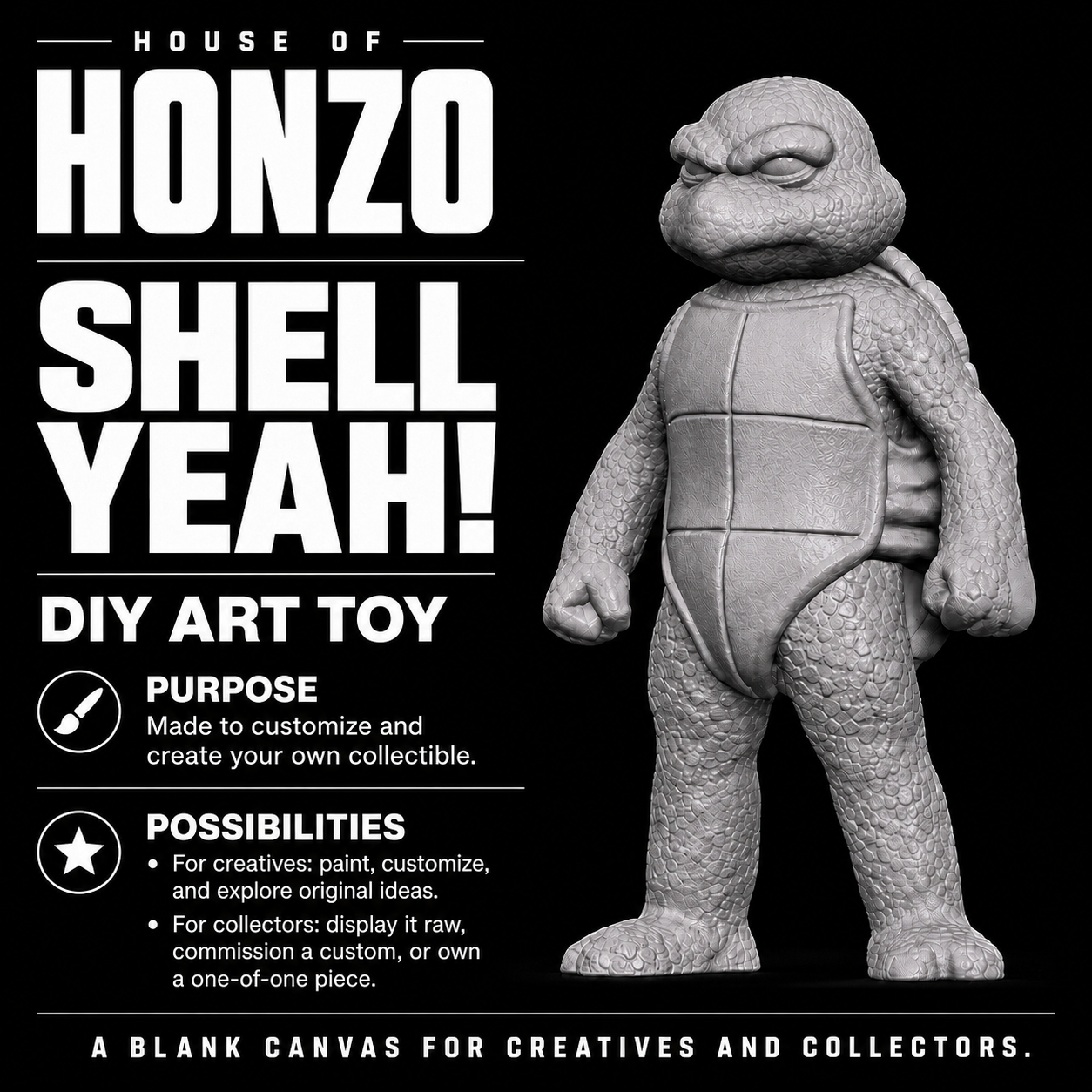 “Shell Yeah!” 4 inch DIY Art Toy (Preorder)