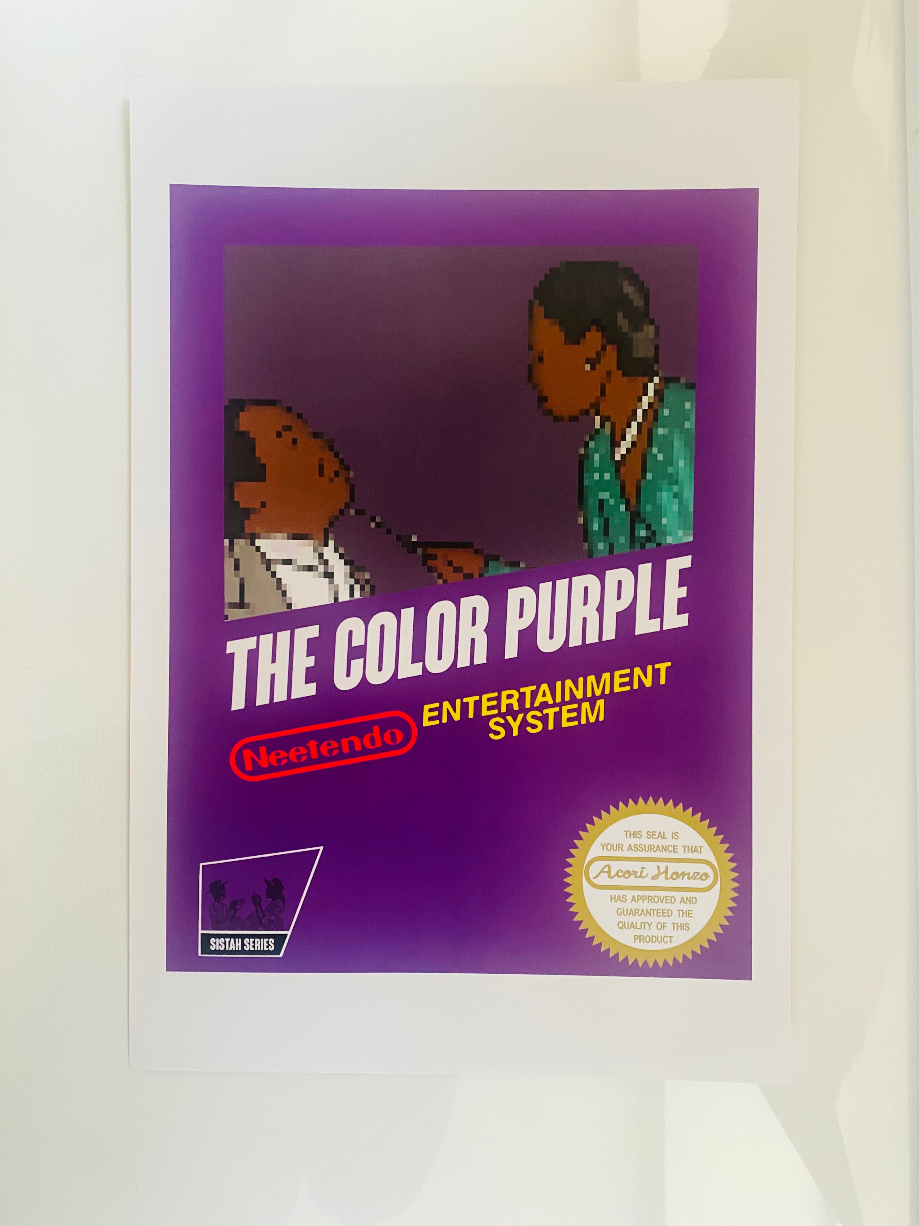 “8-bit Color Purple Purple art” 12 x 18 poster